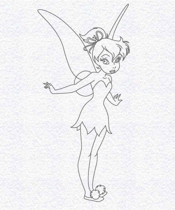 Draw Easy Fairy How to Draw Fairies Step by Step Drawing Of Tinker Bell