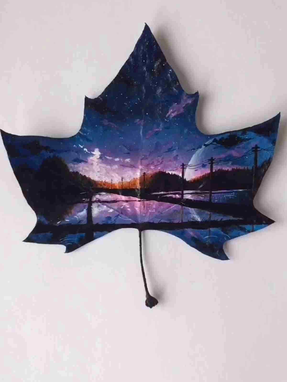 Draw Leaves Easy 7 Easy Incredible Art On Leaves Leaf Painting Ideas for