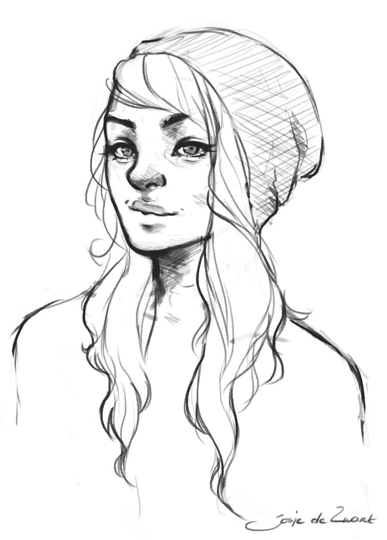 Drawing A Girl Tutorial Beanie by Josjez Realistic Drawings Girl Drawing Sketches