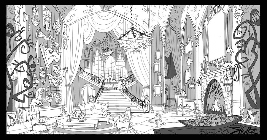 Drawing Backgrounds for Animation Ghastly Not so Living Room by Jays Doodles Deviantart Com On