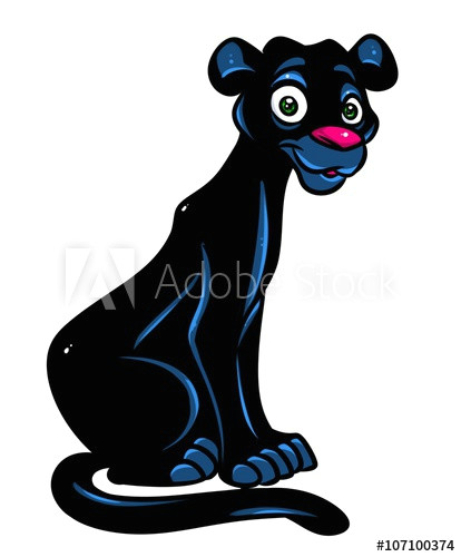 Drawing Black Panther Animal Black Panther Cartoon Illustration isolated Image Animal