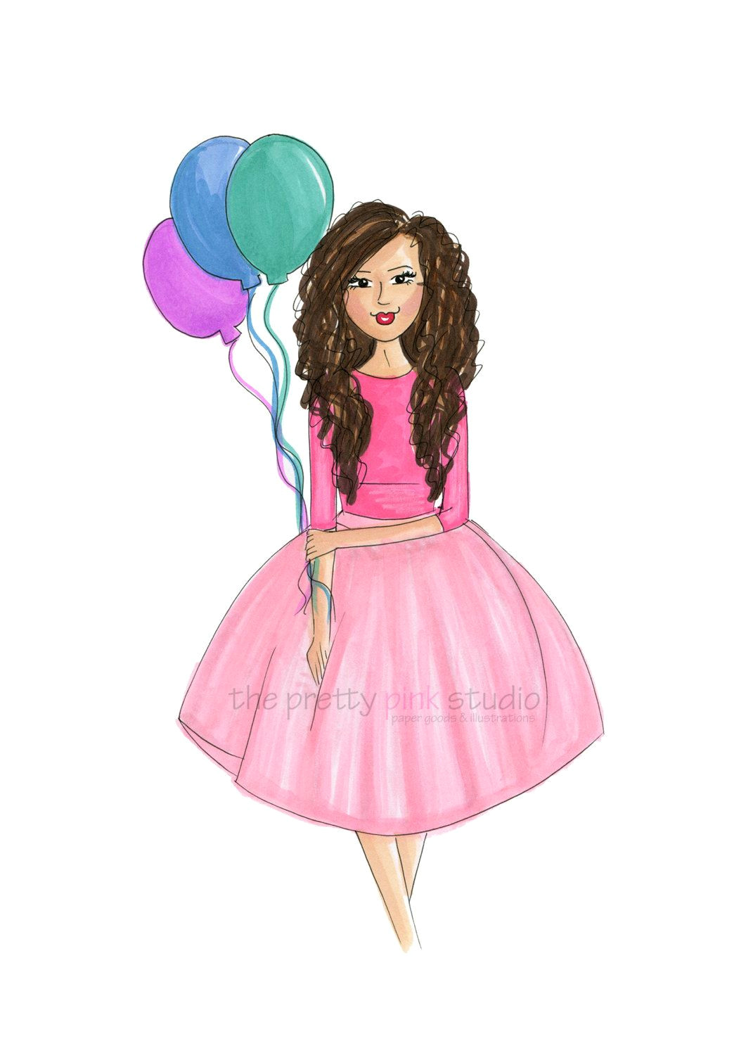 Drawing for Birthday Girl Birthday Girl Fashion Illustrationbirthday by