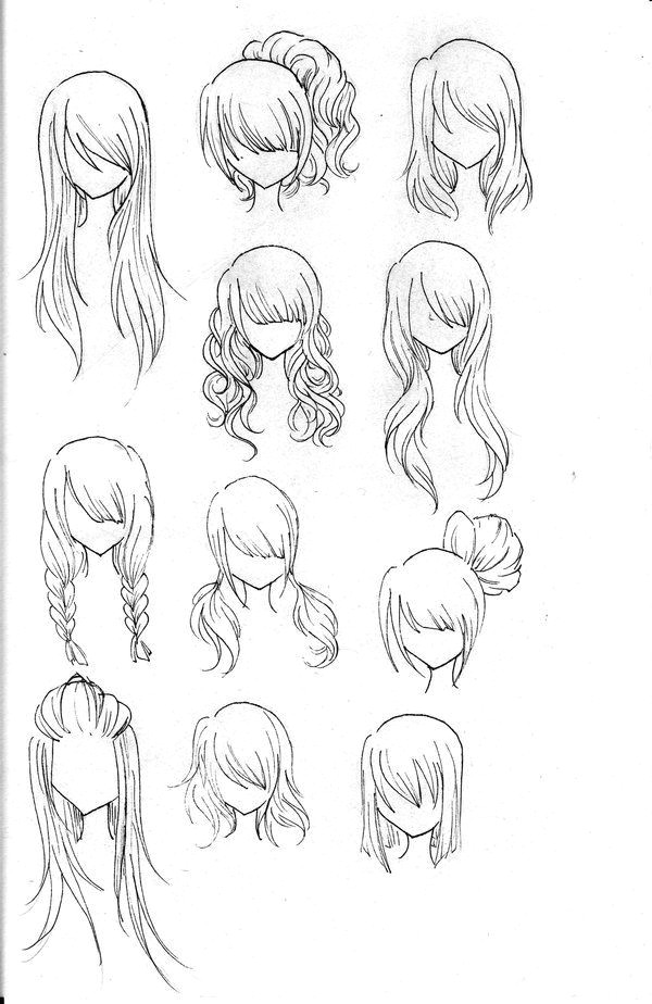 Drawing Of Girl Hairstyles Chibi Girl Hairstyles Google Search Sketches Hair