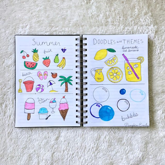 Drawing theme Ideas 5 Summer Bullet Journal themes Doodles Bullet Journal