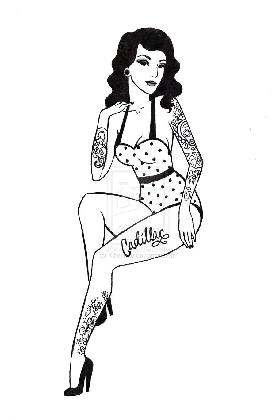 Drawings Of Pin Up Girls for A Tattoo Pin Auf Tattoos