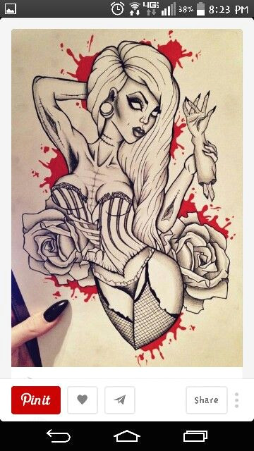 Drawings Of Pin Up Girls for A Tattoo Pin On Art Tattoo