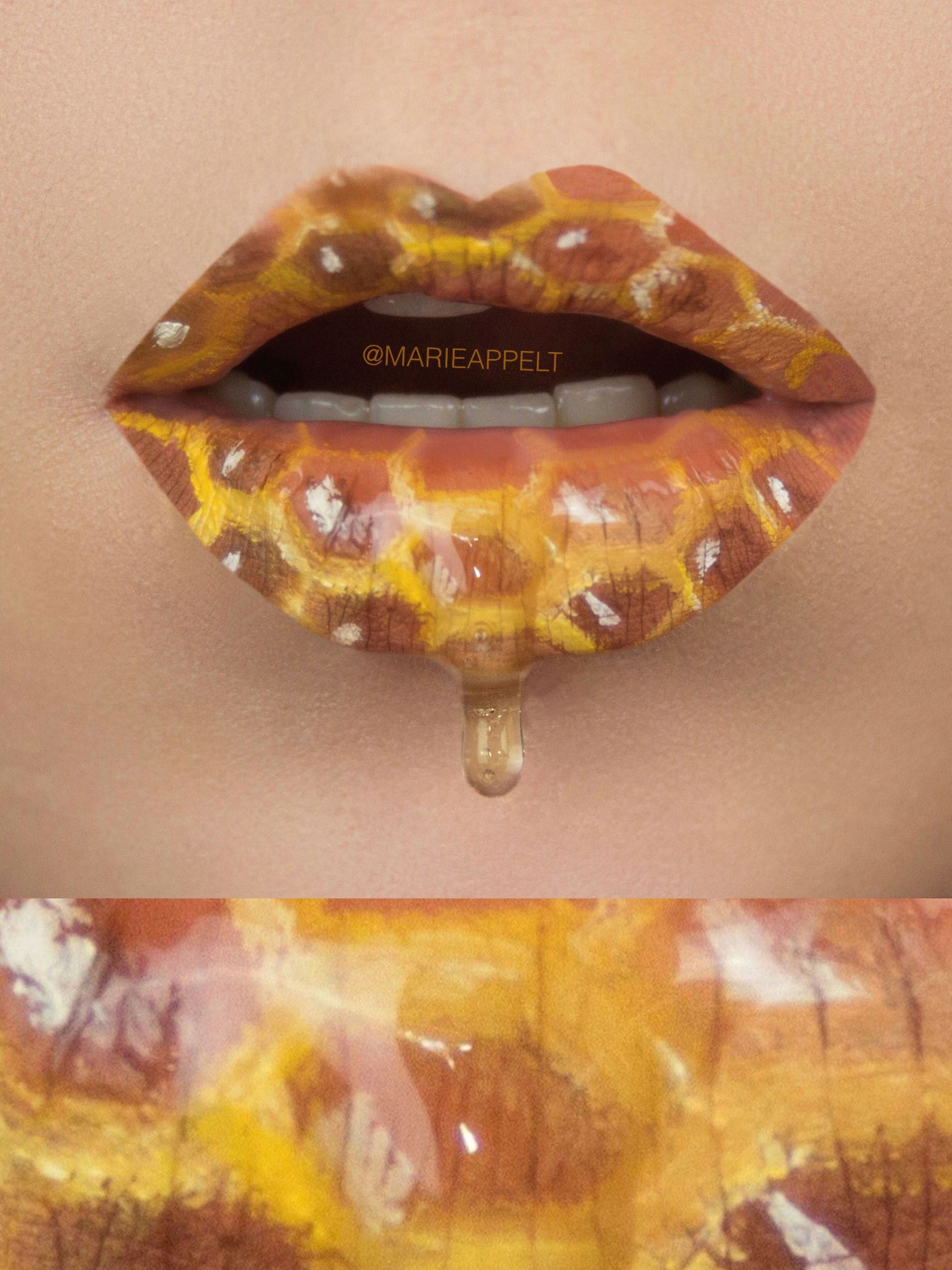 Dripping Drawing Easy Honeycomb Lip Art Dripping Lipart Lip Art Ideas Makeup