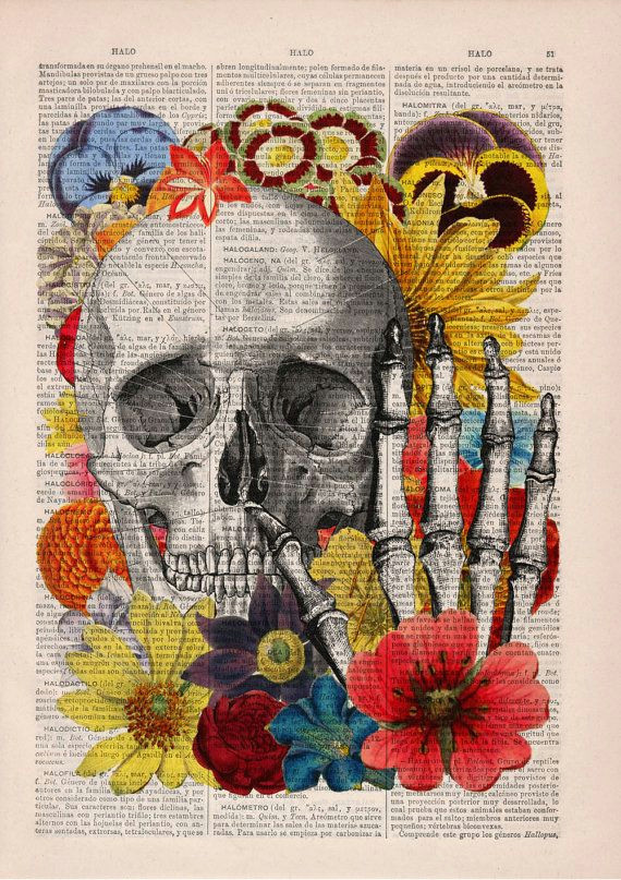 Easy Collage Drawing Ideas Book Art is Awesome Drawn Edition Skull Art Flower