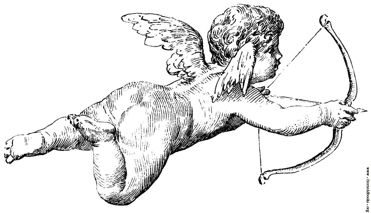 Easy Cupid Drawing Picture Flying Cherub Firing An Arrow Tattoos Cupid