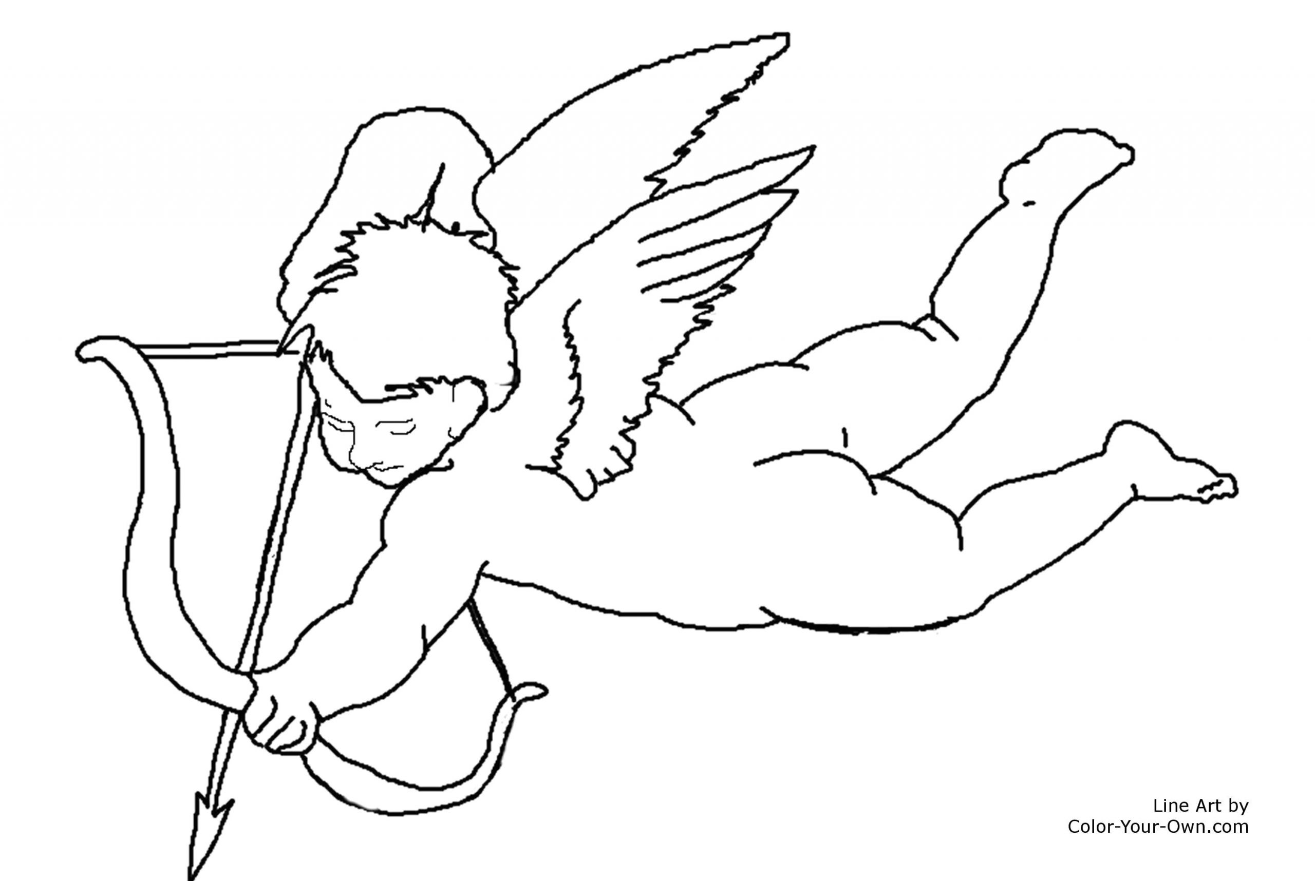 Easy Cupid Drawing Printable Art Work for the 8 5 X 11 Printable Size Click