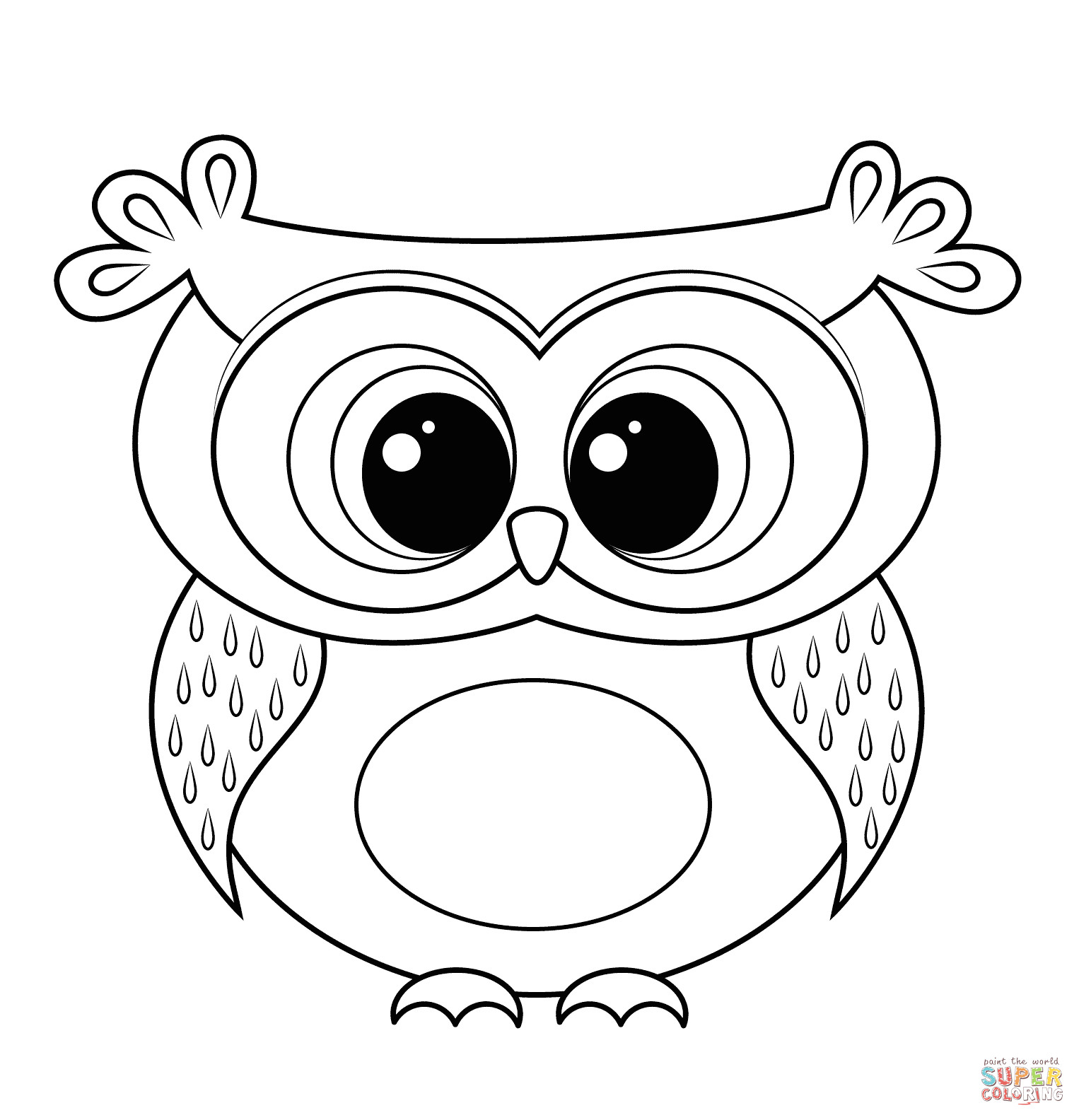 Easy Cute Owl Drawing Cartoon Owl Coloring Page Free Printable Coloring Pages