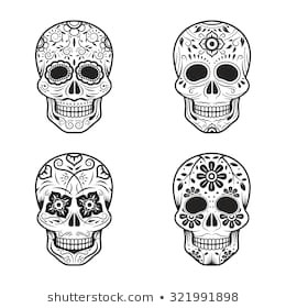 Easy Day Of the Dead Skull Drawings Candy Skull Images Stock Photos Vectors Shutterstock