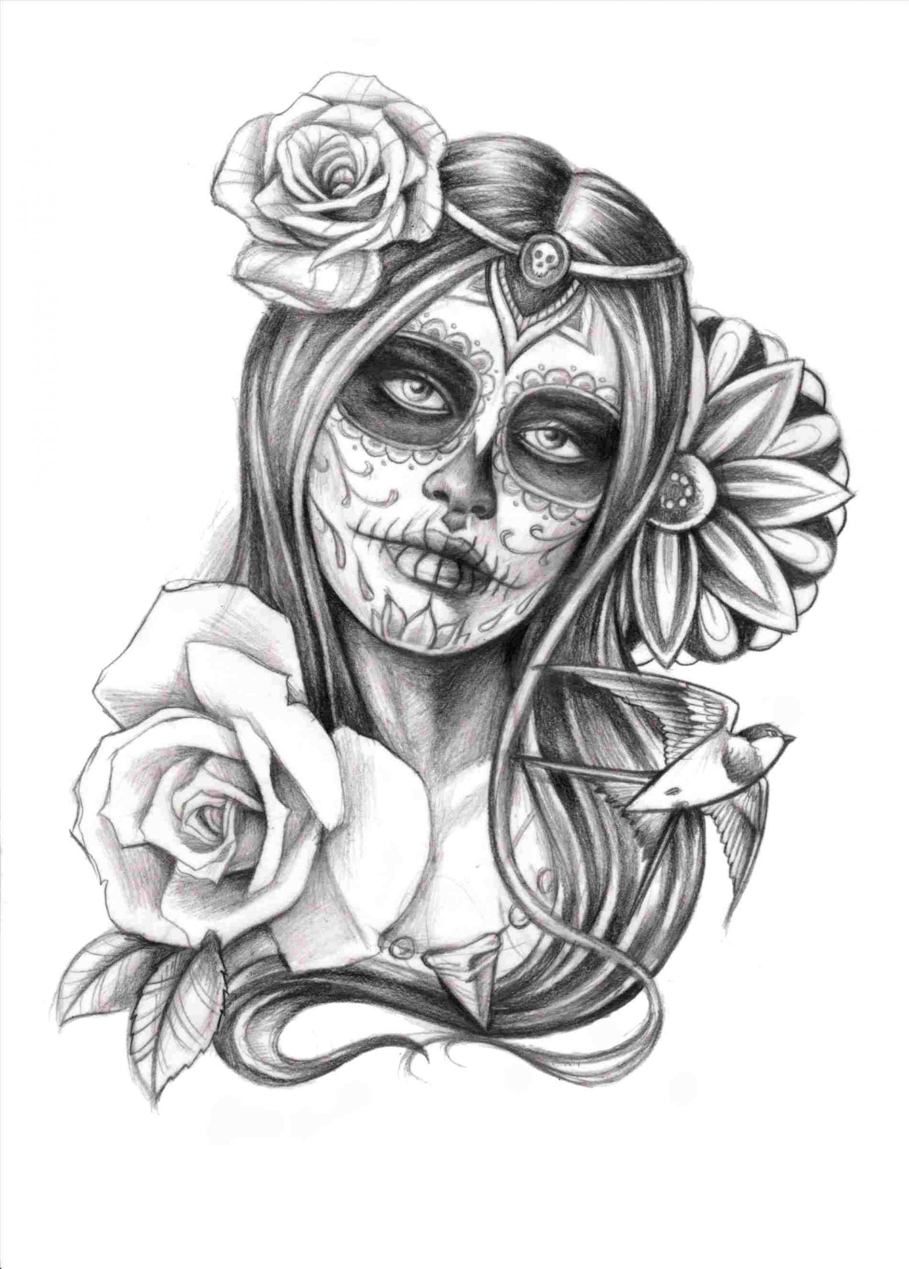 Easy Day Of the Dead Skull Drawings Tattoos Of Day Od Dead Girl Drawing the Sugar Skull Tattoo