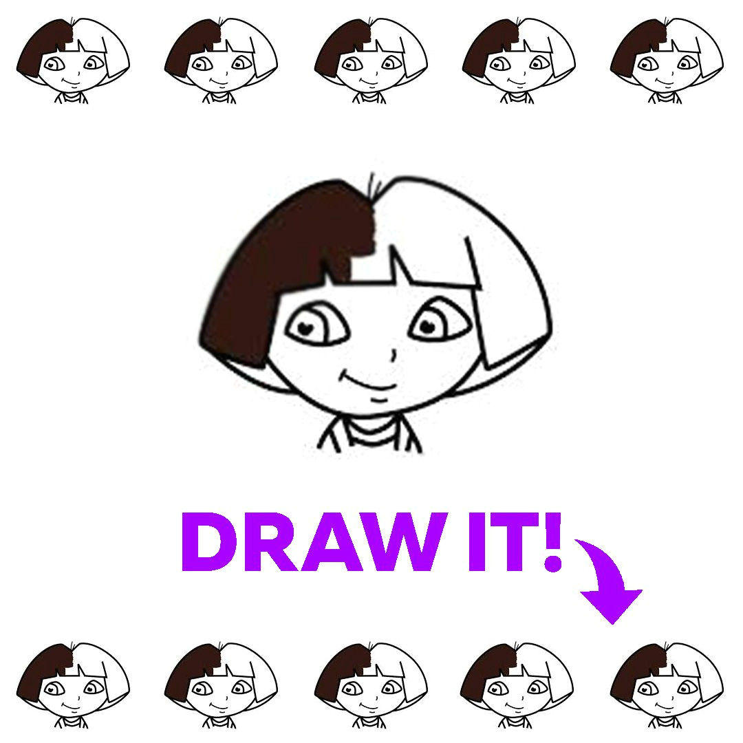Easy Dora Drawing Learn How to Draw Dora the Explorer Face Easy Step by Step