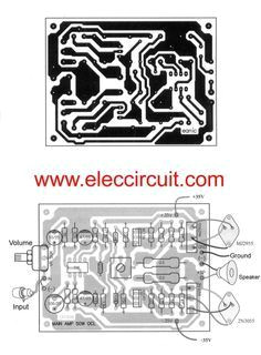 Easy Draw Pcb 50w Ocl Main Amplifier Using Lf351 2n3055 Mj2955 Pcb Diy