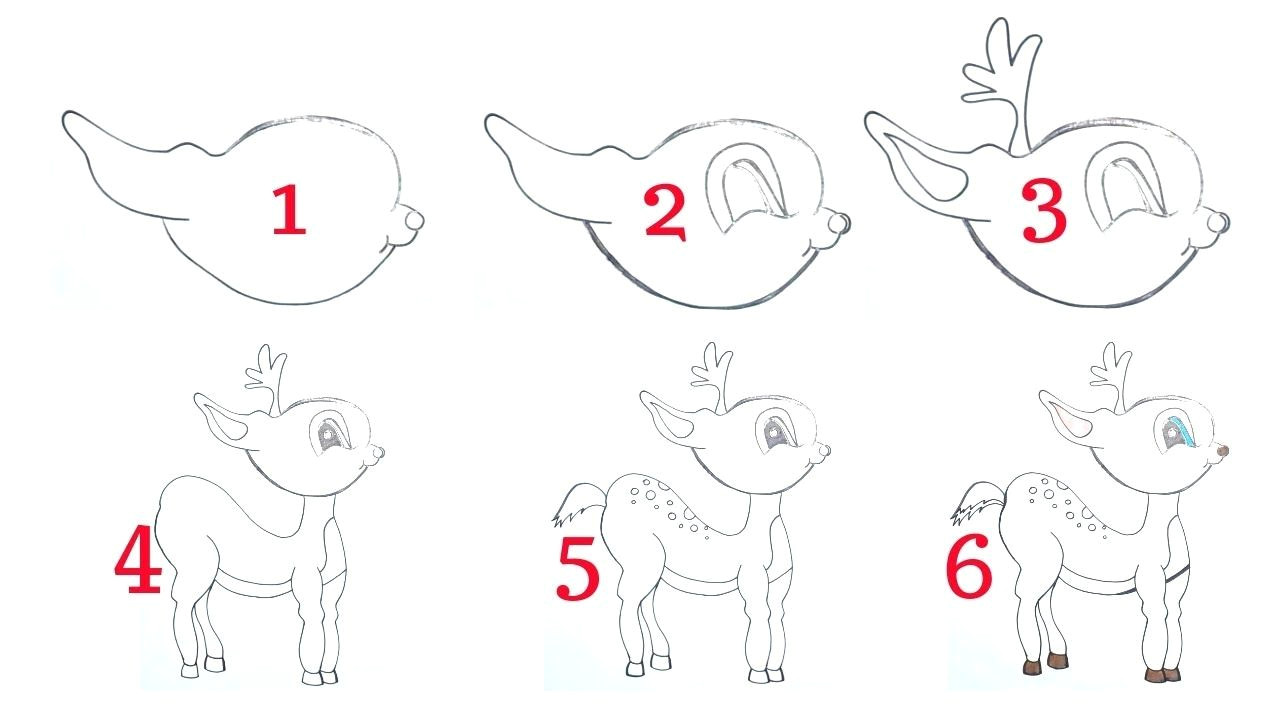 Easy Drawing Of A Baby How to Draw A Baby Deer Step by Step Easy Drawing for Kids