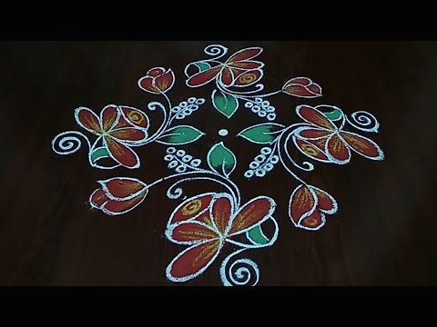 Easy Drawing Rangoli Simple and Easy Flower Design Rangoli 9a 1 Dot S