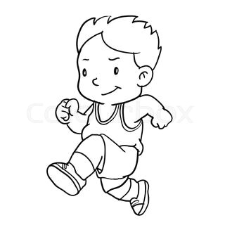 Easy Drawings Of Boys Hand Drawing Of Boy Running Vector Illustration How to