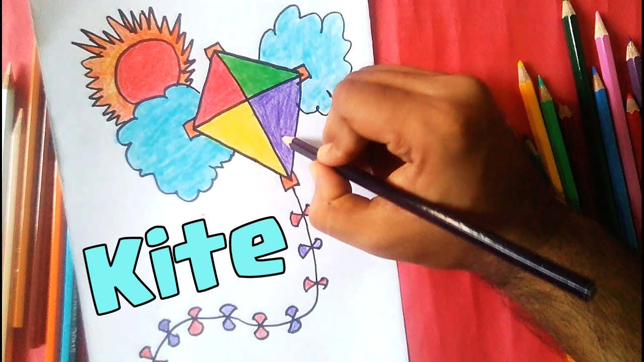 Easy Drawings Of Boys How to Draw A Kite Easy Drawing