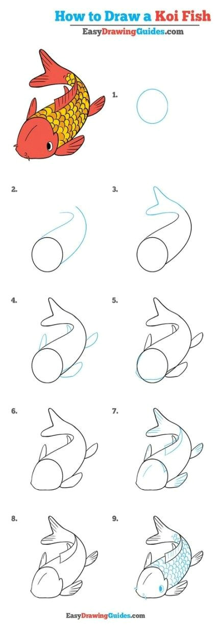 Easy Drawings Of Koi Fish Drawing Ideas for Beginners Animals 43 Ideas for 2019