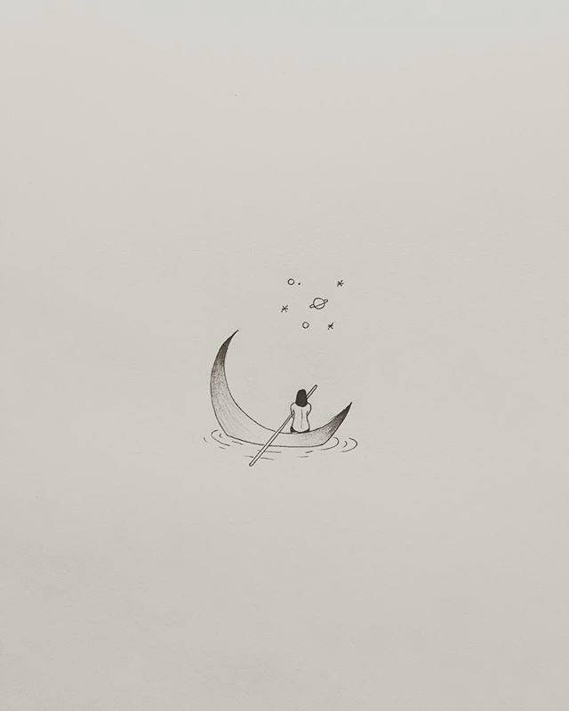Easy Drawings Of the Moon Will Always Be In that Boat A I Tattooideassymbols