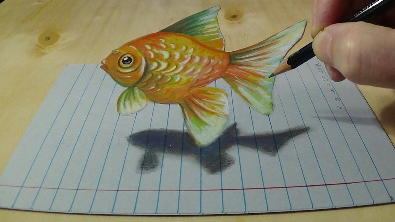 Easy Goldfish Drawing Drawing Goldfish On Lined Paper How to Draw Goldfish for