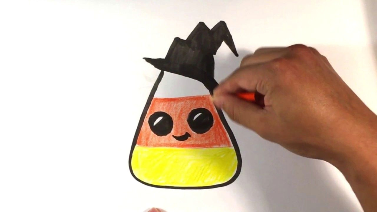 Easy Halloween Drawings for Kids How to Draw Cute Candy Corn Hat Version Halloween