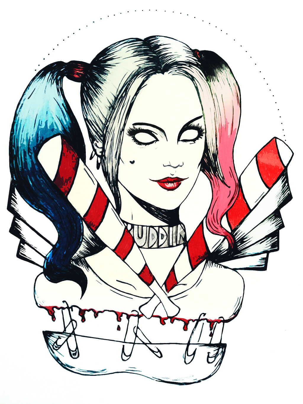 Easy Harley Quinn Drawing Outline Harley Quinn Tattoo Designs Best Tattoo Ideas