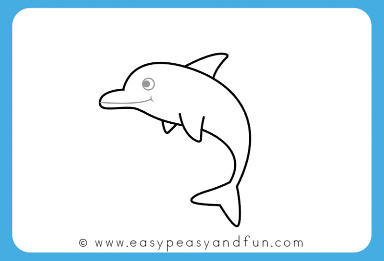 Easy How to Draw A Dolphin How to Draw A Dolphin Step by Step for Kids Printable