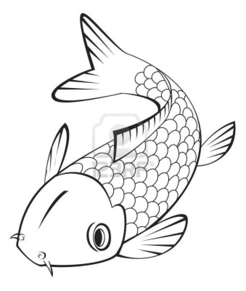 Easy How to Draw A Fish Stock Vector Koi Fish Drawing Fish Coloring Page Koi