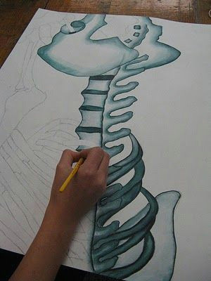 Easy How to Draw A Skeleton Pin On Middle School Art Lessons