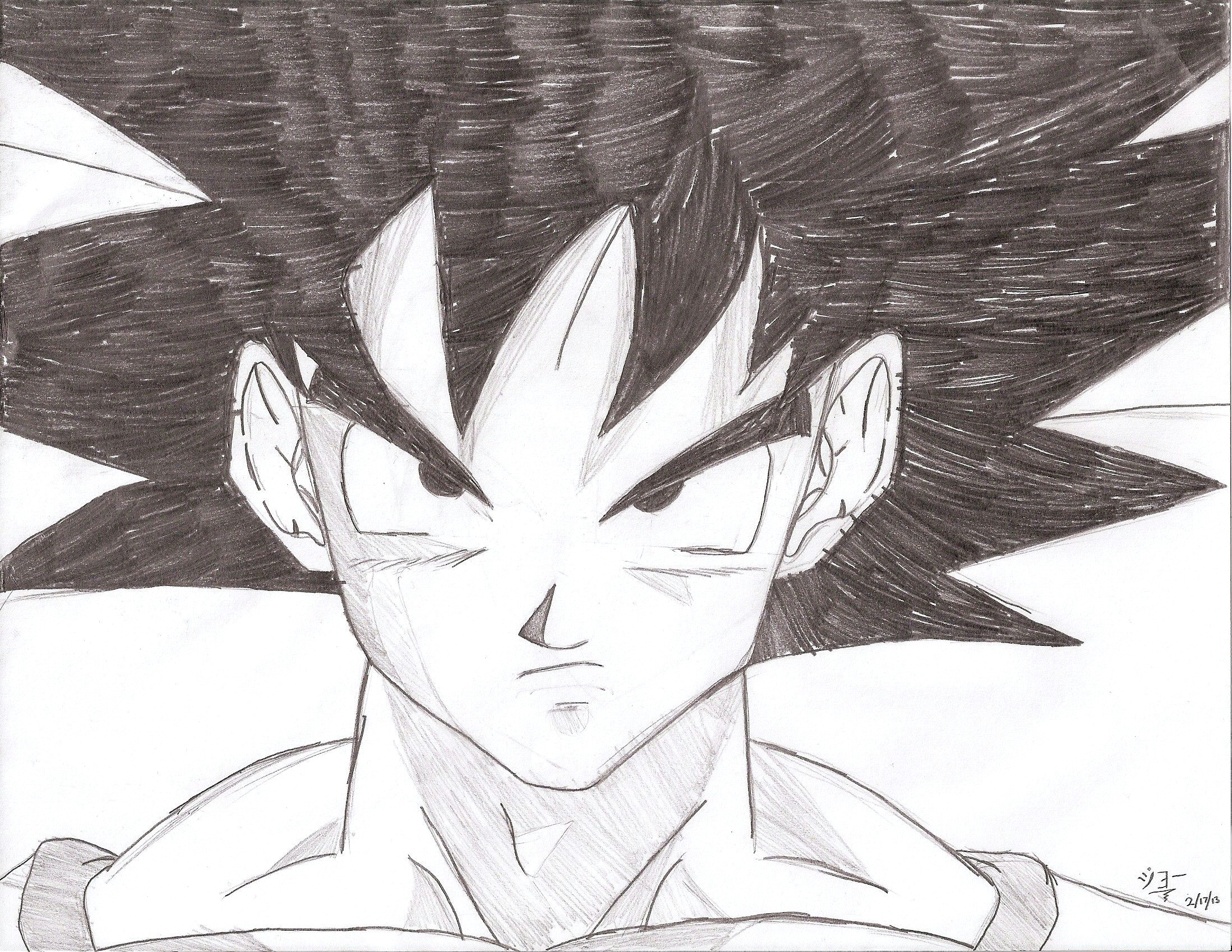 Easy How to Draw Goku A Picture Of Goku I Drew From Dragon Ball Drawings Goku
