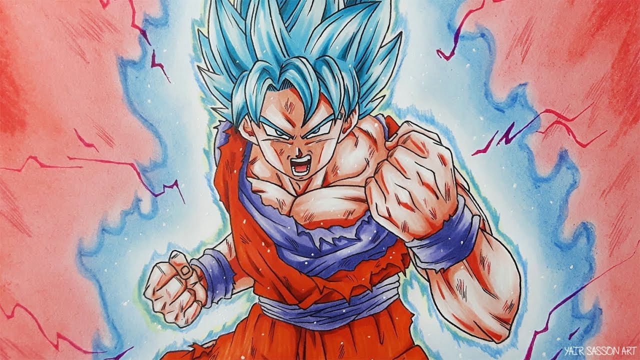 Easy How to Draw Goku How to Draw Goku Super Saiyan Blue Kaioken