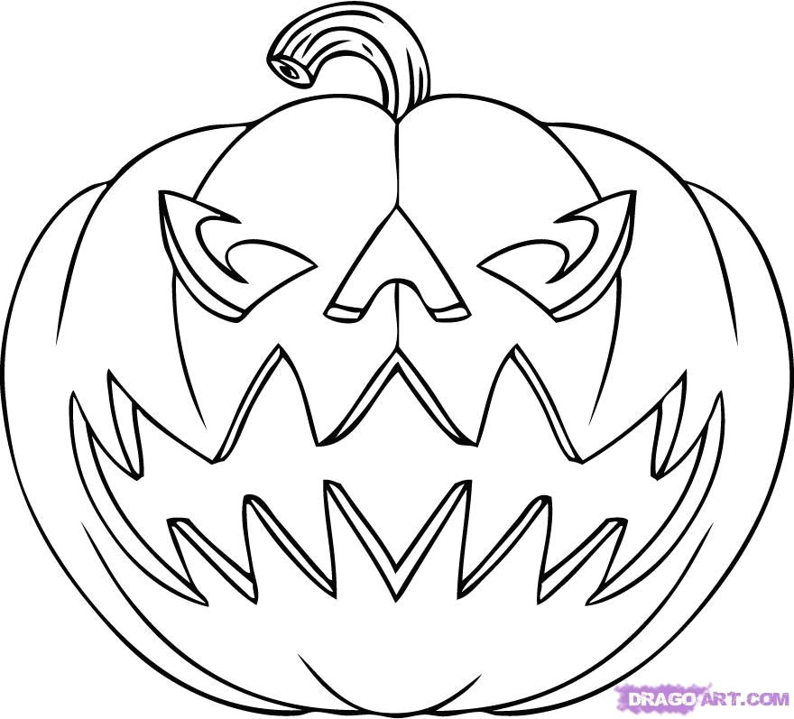 Easy Jack O Lantern Drawing Halloween Pictures to Print and Color for Free Halloween