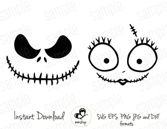 Easy Jack Skellington Drawing Jack and Sally Instant Download Svg Files Halloween