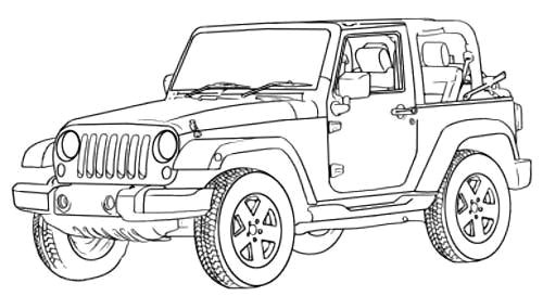 Easy Jeep Drawing Jeep Wrangler Off Road Coloring Page Off Road Car Car
