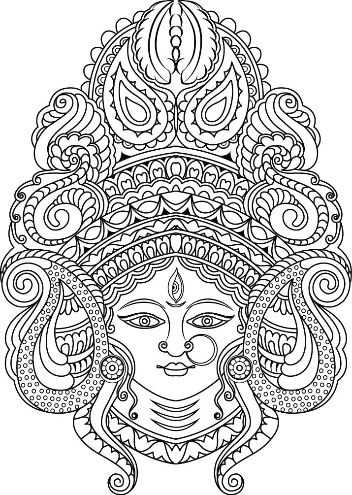 Easy Kalamkari Drawing Adult Coloring Pages Doodle Art Drawing Kalamkari