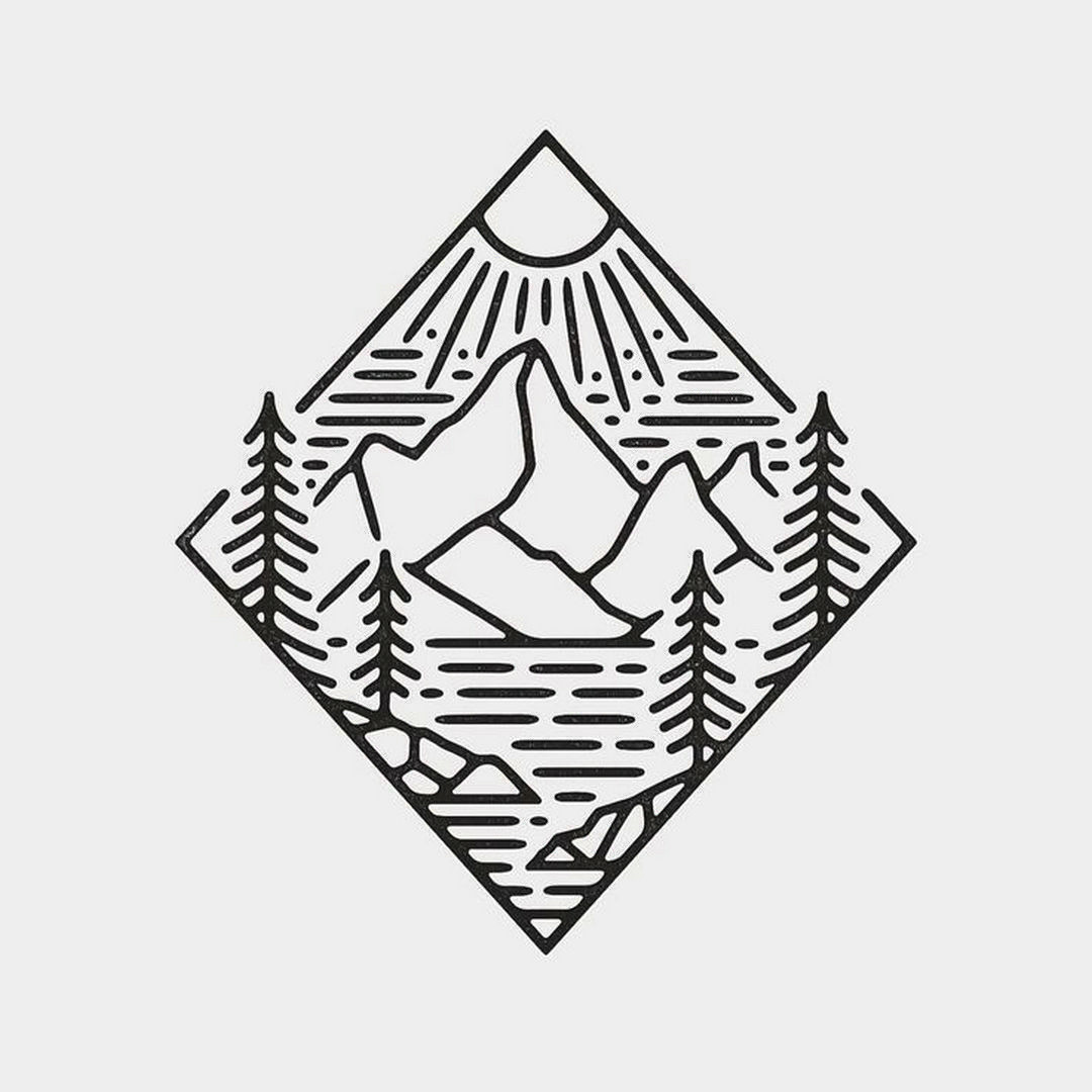 Easy Logo Drawings Aurora Powertrains Enjoy the Silence Of Nature Mountain