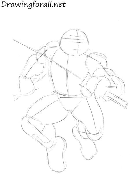 Easy Ninja Turtle Drawing How to Draw Leonardo From Tmnt Drawings Tmnt Drawing Lessons
