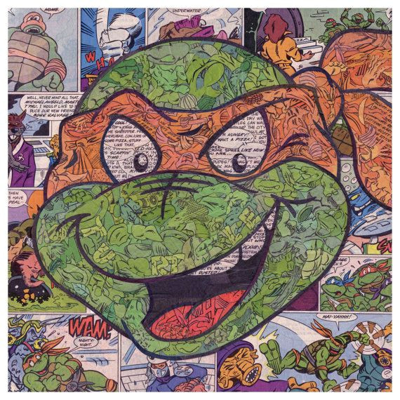 Easy Ninja Turtle Drawing Teenage Mutant Ninja Turtles Michaelangelo Comic Collage