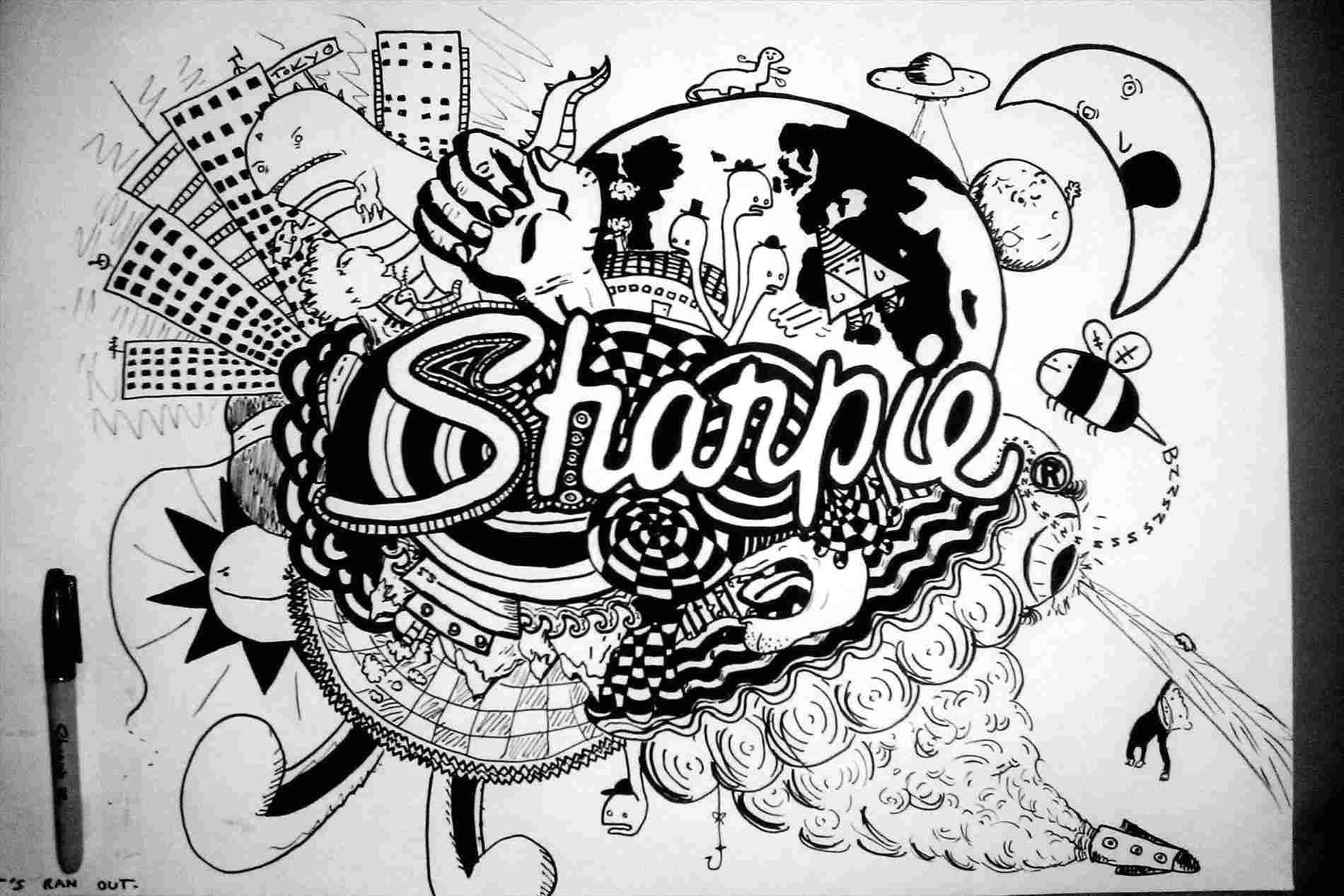 Easy Pictures to Draw with Sharpies Cool Things to Draw with Sharpie Easy Craft Ideas