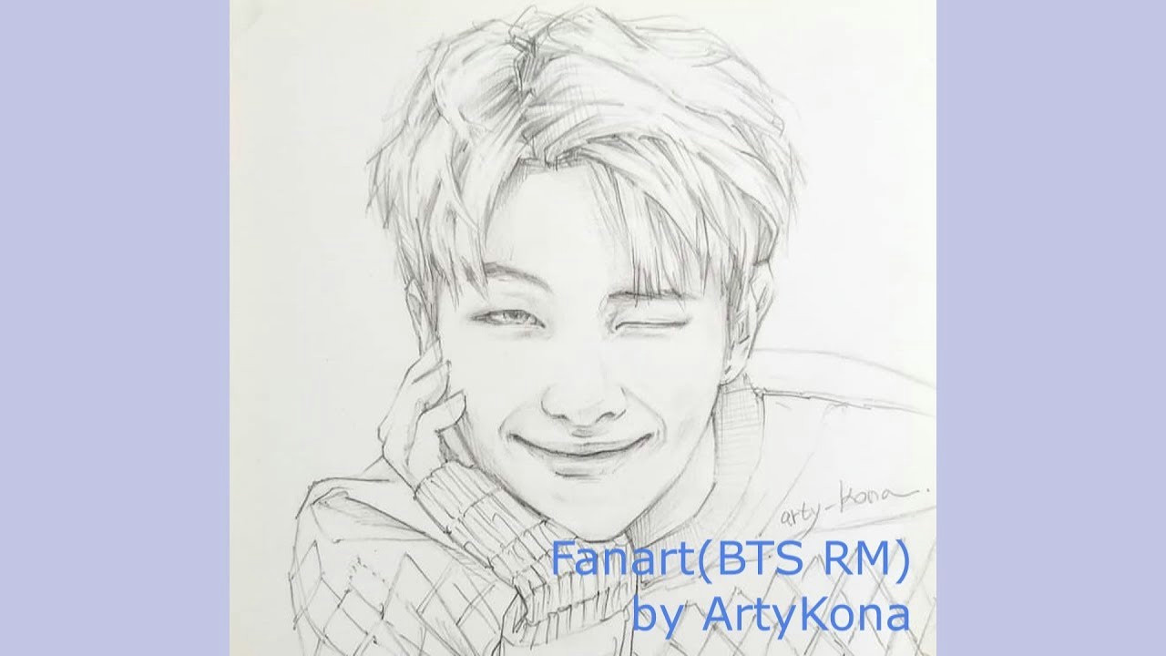 Easy Pictures to Draw Youtube Fanart Sketch Bts Rm E C I I E E E I Happy Rm Day