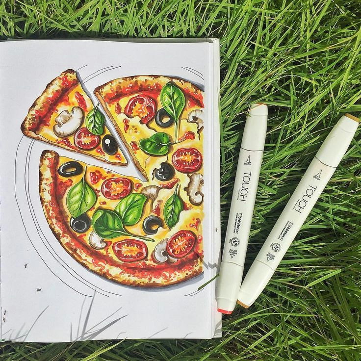 Easy Pizza Drawing Pin Von Matea Piplica Auf Zeichnen Marker Kunst Essen
