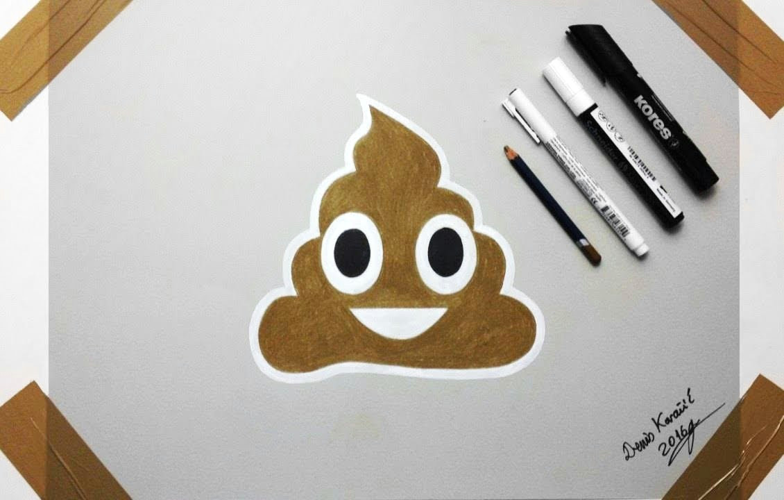 Easy Poop Emoji Drawings How to Draw the Poop Emoji Drawing by Denis