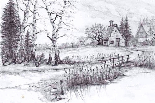 Easy River Drawing Calm River Beautiful Pencil Drawings Pencil Drawings Of