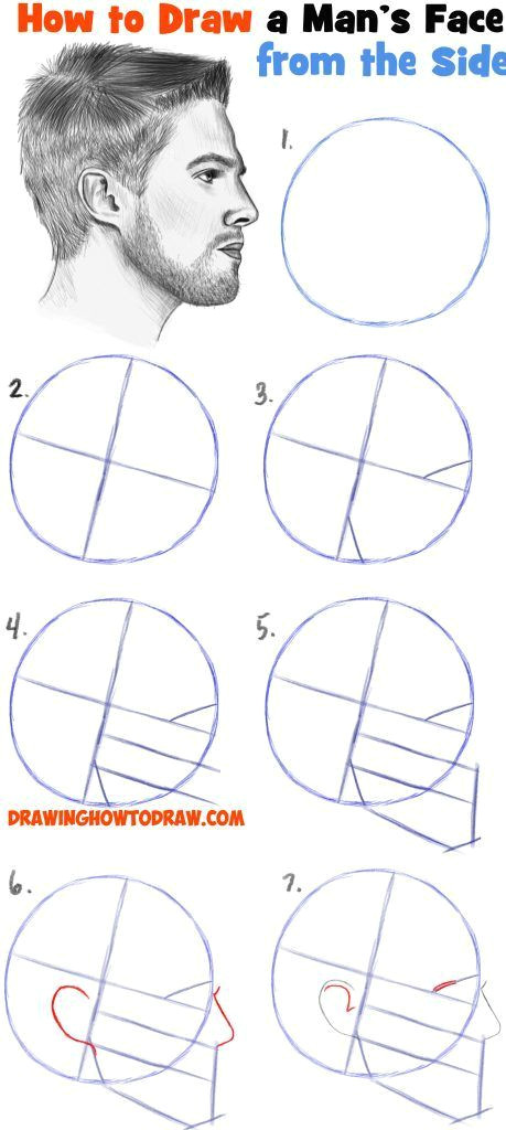 Easy Side Face Drawing Pin On Drawings