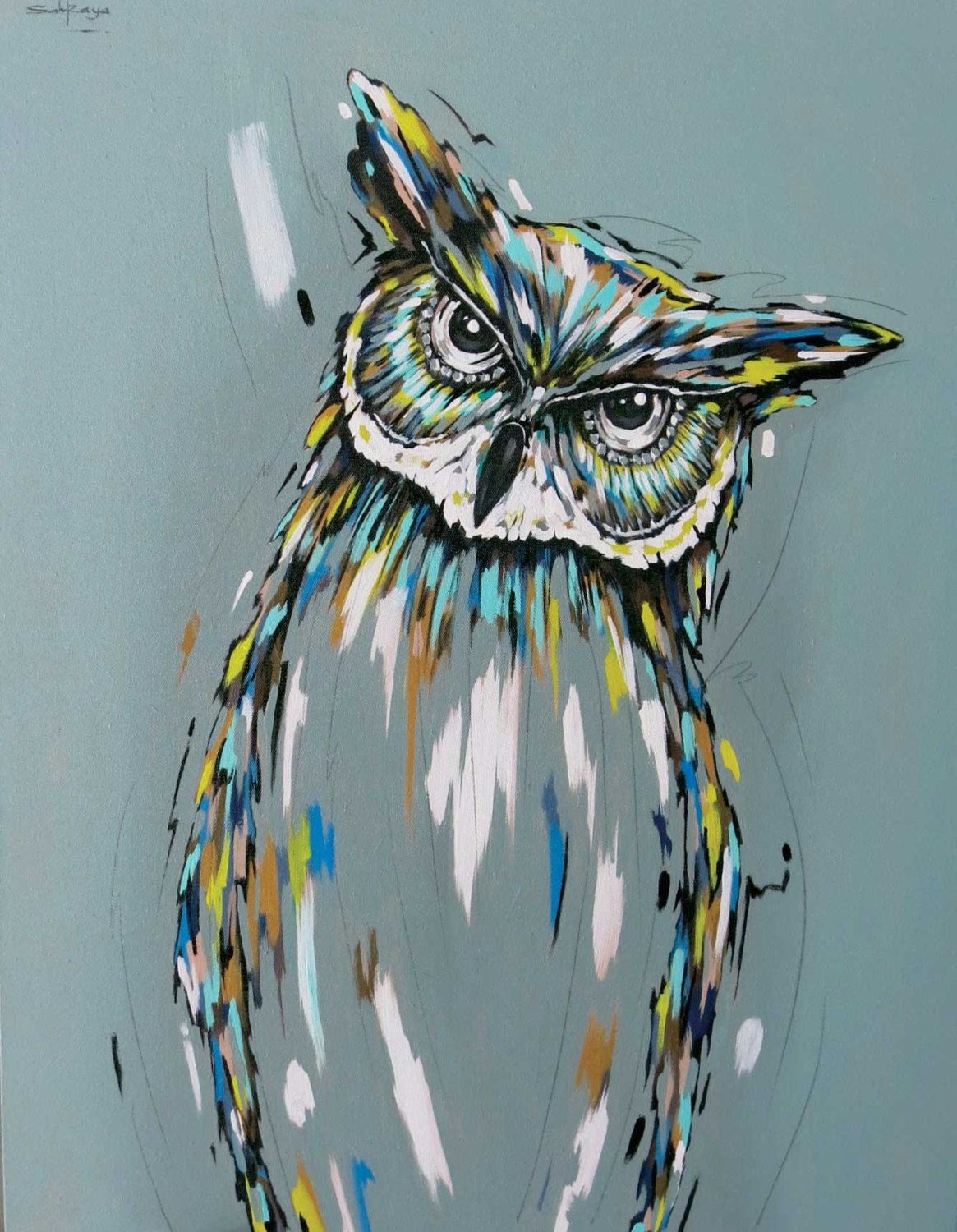 Easy Simple Owl Drawing Owl Painting Acrylic Painting On Canvas Owl Spirit Guide