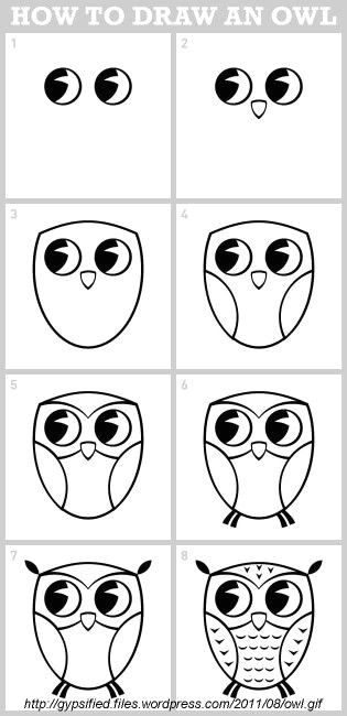 Easy Simple Owl Drawing Pin by Bobbi Napier On Kids Boredom Busters Drawings