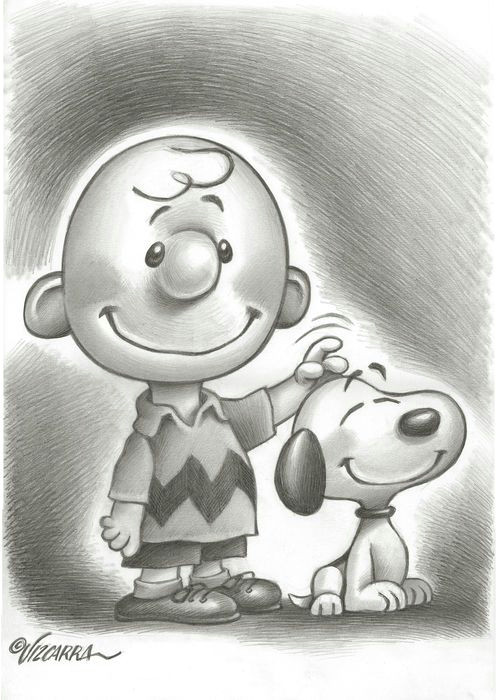 Easy Snoopy Drawing Vizcarra Joan original Pencil Drawing Peanuts Charlie