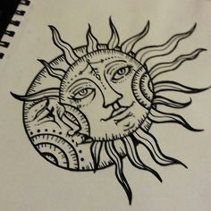 Easy Sun and Moon Drawing Simple Sun Drawing Tumblr Google Search Tattoos Zeichnen